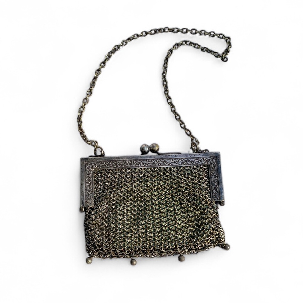 Antique German Silver Mesh Bag